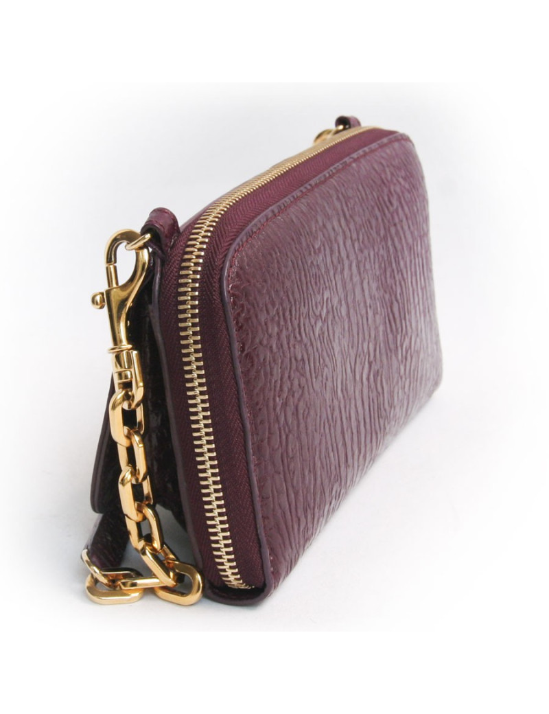 Sac pochette JIMMY CHOO lie de vin