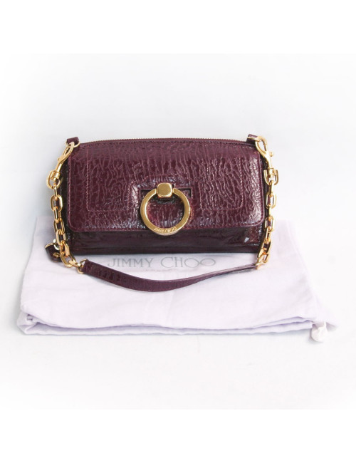Sac pochette JIMMY CHOO lie de vin