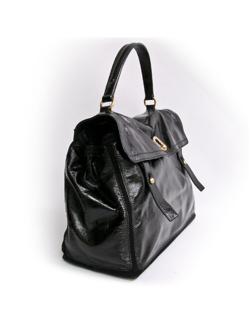 Sac Muse II YVES SAINT LAURENT en cuir vieilli noir 