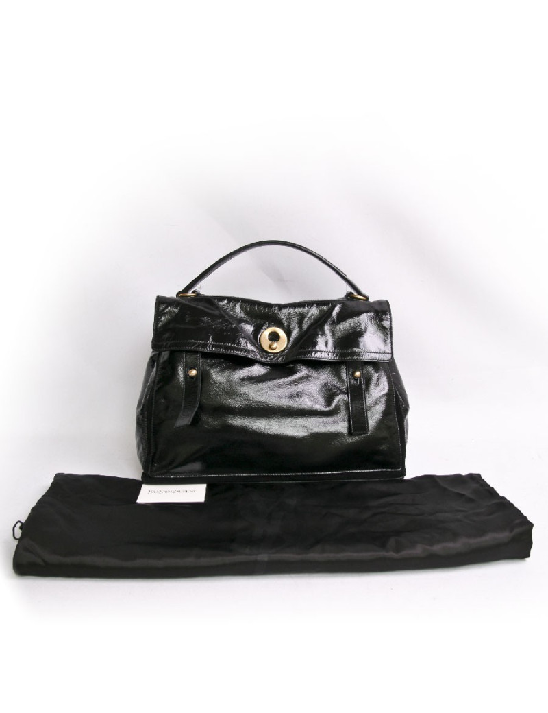 Sac Muse II YVES SAINT LAURENT en cuir vieilli noir 