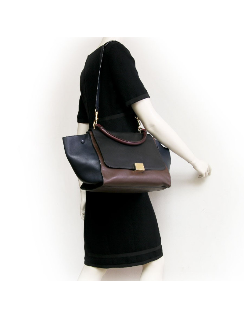 Sac Trapèze CÉLINE tricolore 