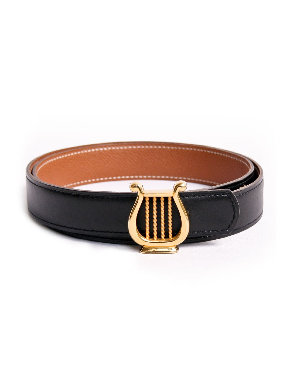 Ceinture HERMES "lyre" t 78 réversible