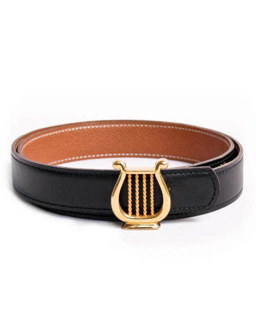 Ceinture HERMES "lyre" t 78 réversible