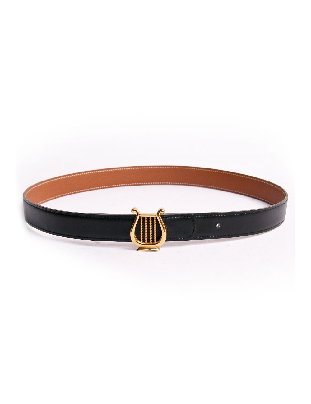 Ceinture HERMES "lyre" t 78 réversible