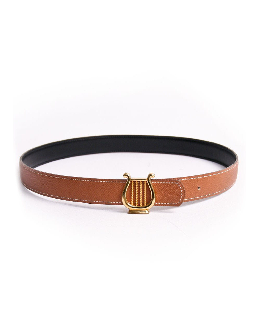 Ceinture HERMES "lyre" t 78 réversible