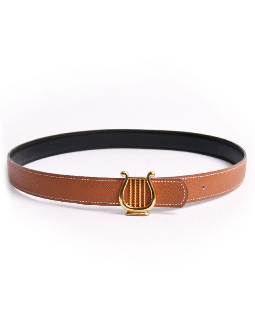 Ceinture HERMES "lyre" t 78 réversible