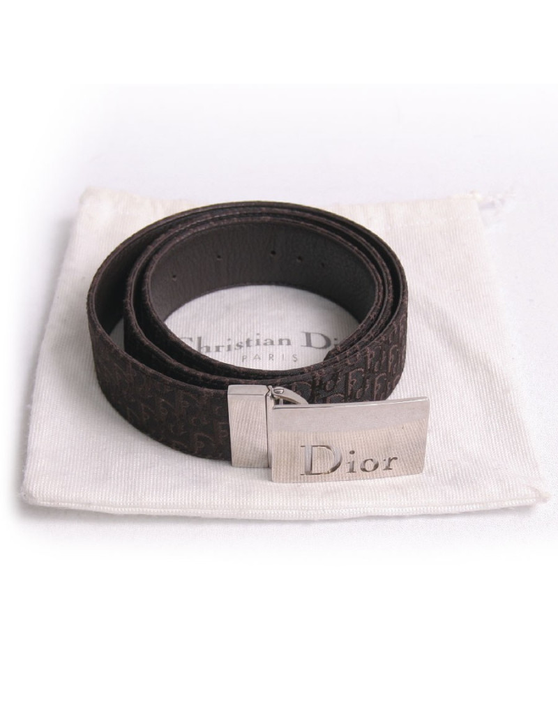 Ceinture DIOR t 95 toile monogram marron 