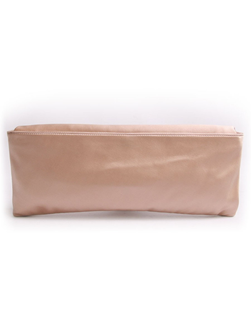 Pochette HERVE LEGER en satin duchesse vieux rose