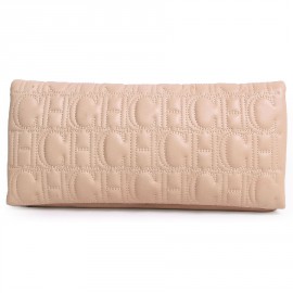 CAROLINA HERRERA quilted beige leather pouch