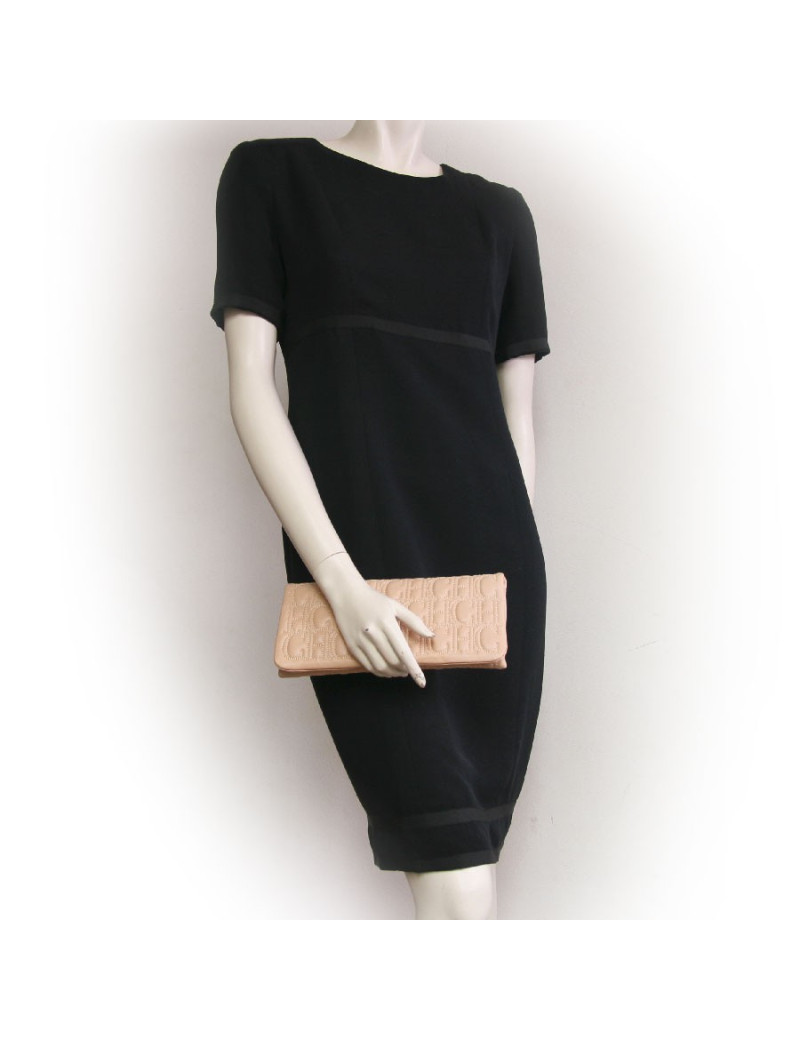 Pochette CAROLINA FERRERA cuir beige matelassé