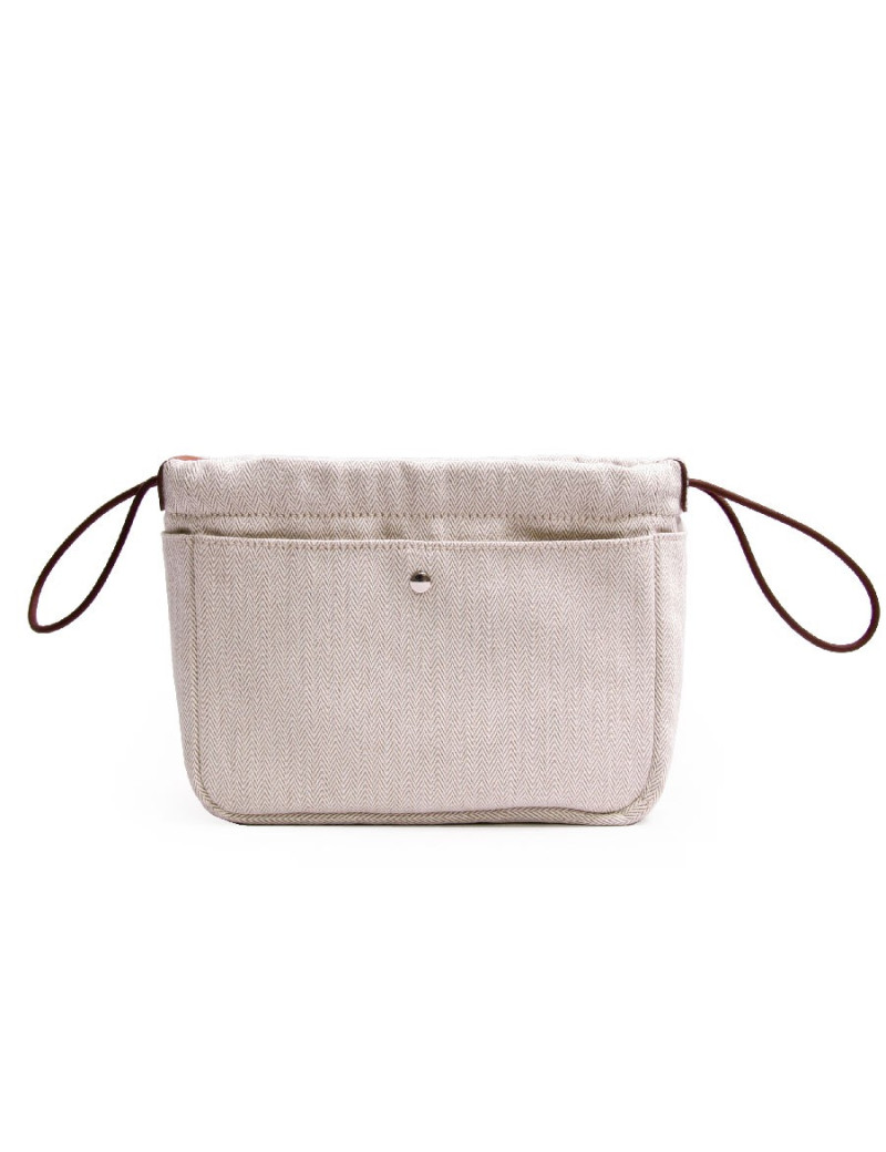 Trousse fourbi 20 HERMES tissage chevron et veau barenia