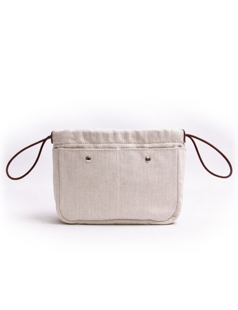 Trousse fourbi 20 HERMES tissage chevron et veau barenia