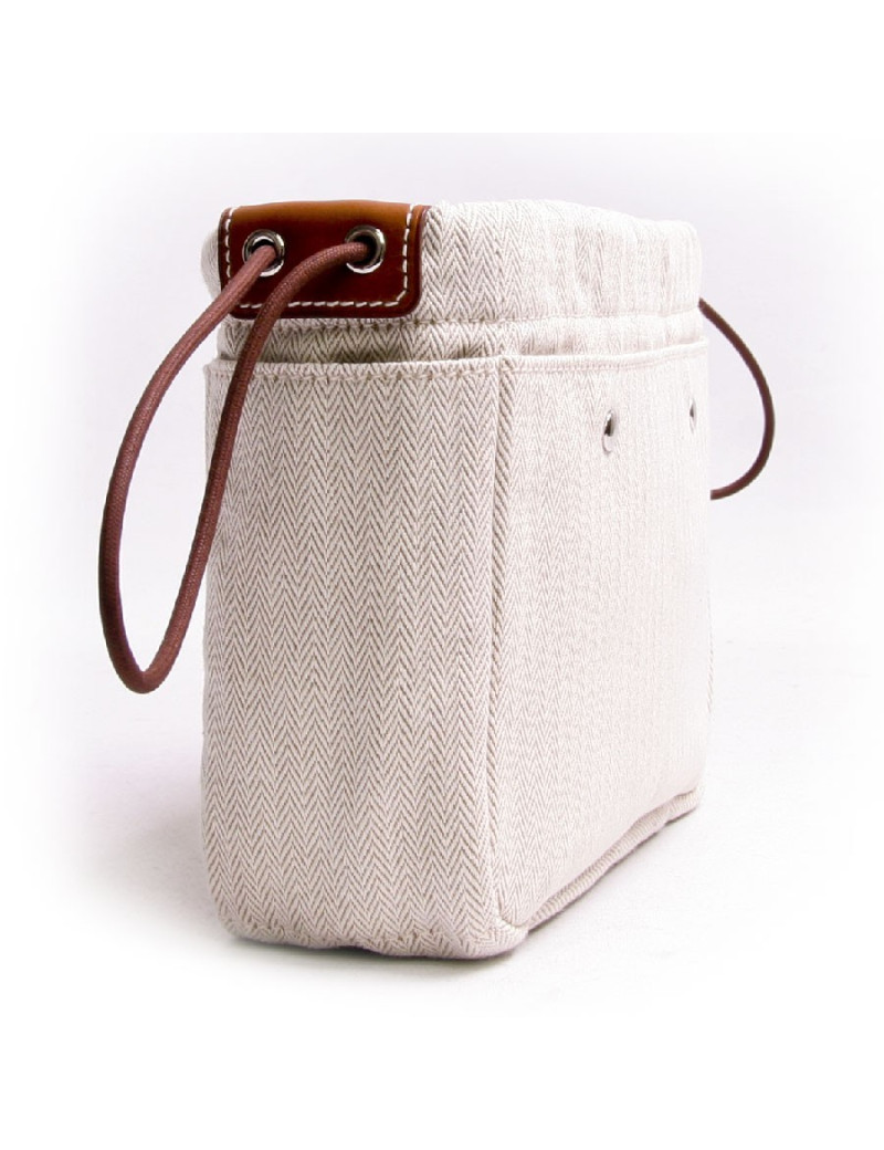 Trousse fourbi 20 HERMES tissage chevron et veau barenia