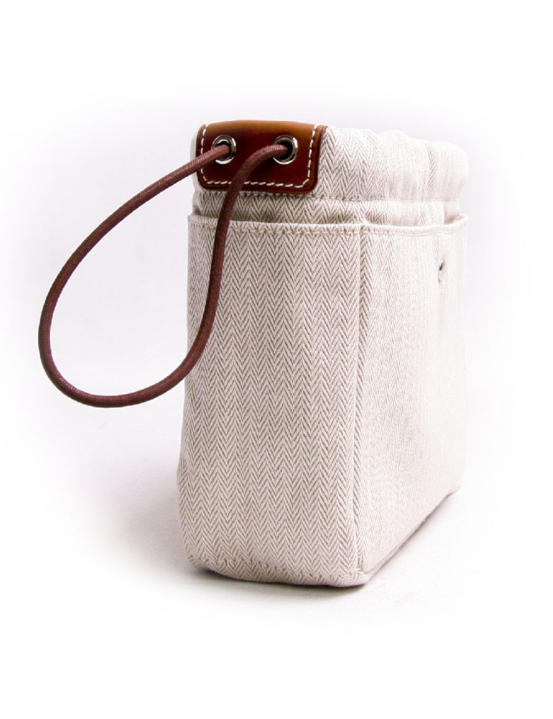 Trousse fourbi 20 HERMES tissage chevron et veau barenia