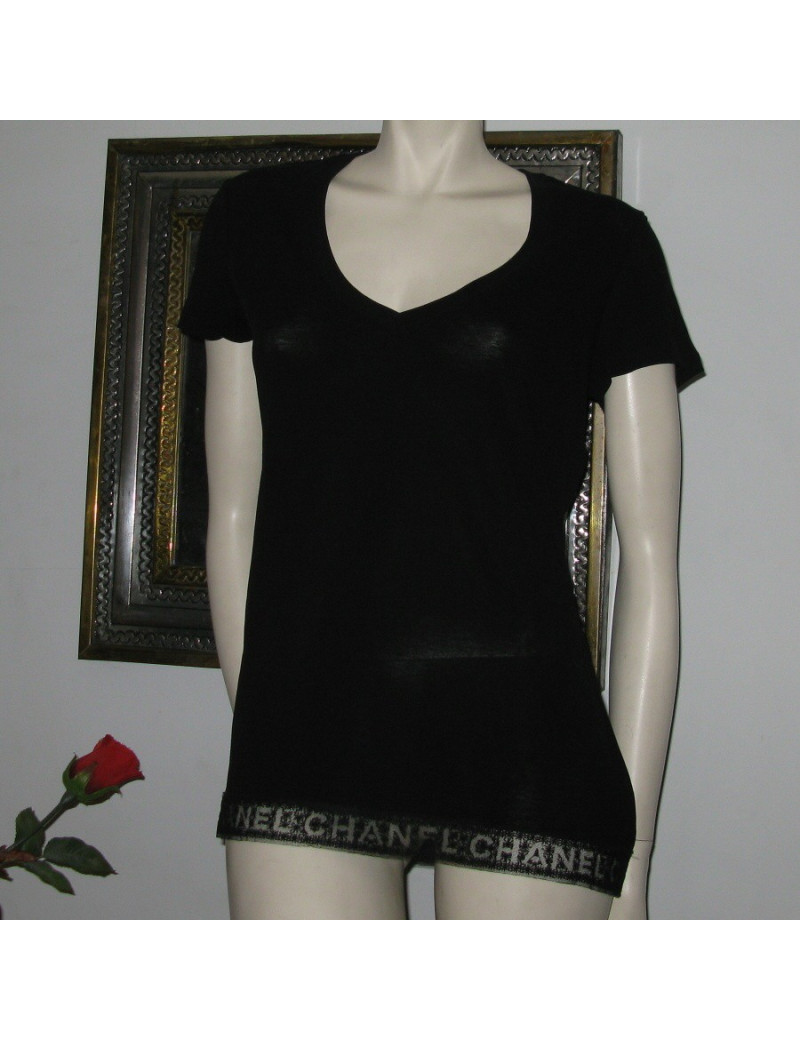CHANEL Black Lace top