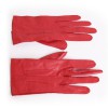 Paire de gants CHANEL T 6.5 cuir d'agneau rouge