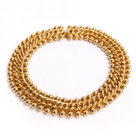 Ras necklace neck chain curb Golden balls