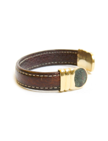 Bracelet en cuir et or 18 carats 