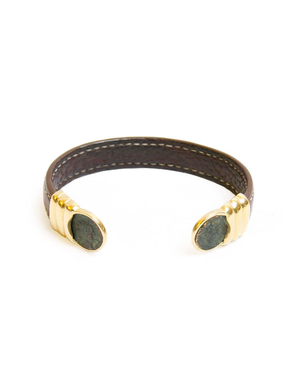 Bracelet en cuir et or 18 carats 