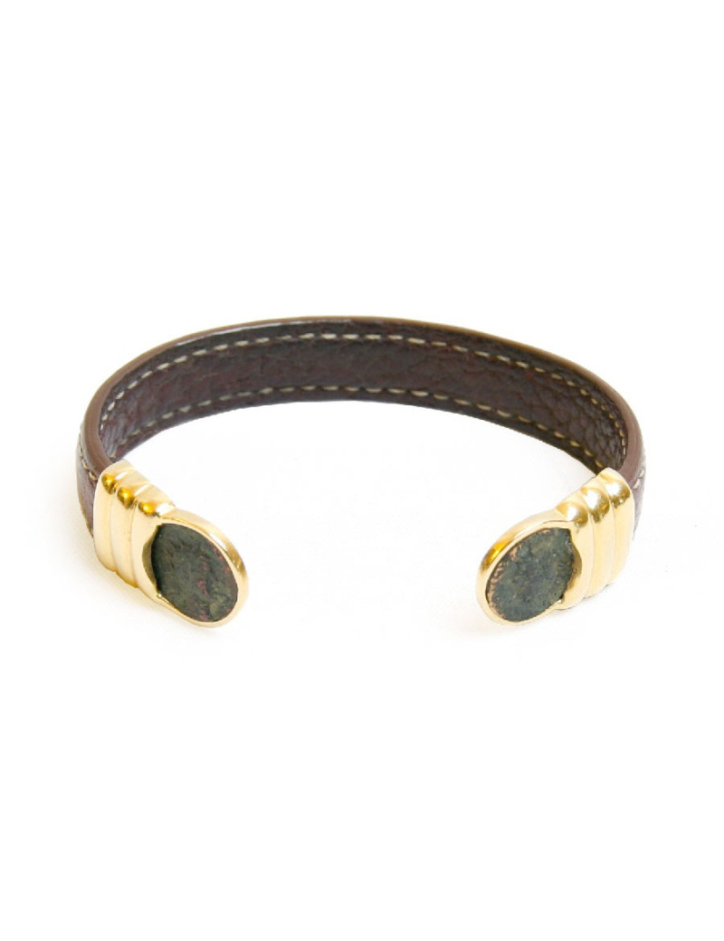 Bracelet en cuir et or 18 carats 