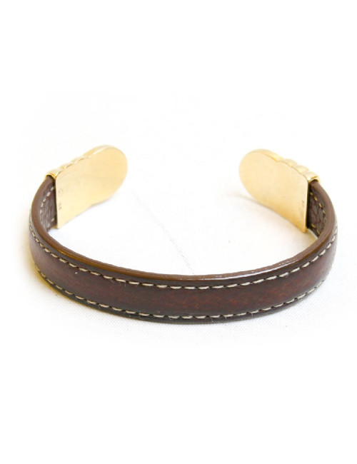 Bracelet en cuir et or 18 carats 