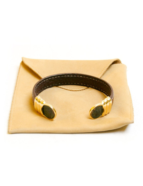 Bracelet en cuir et or 18 carats 