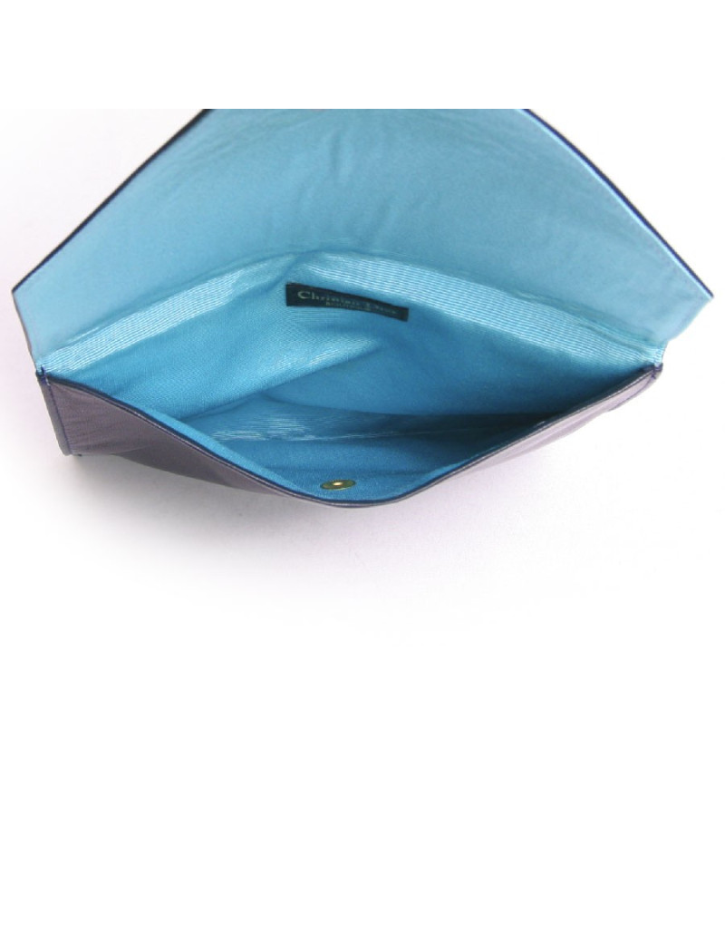 Pochette DIOR cuir lisse bleu marine