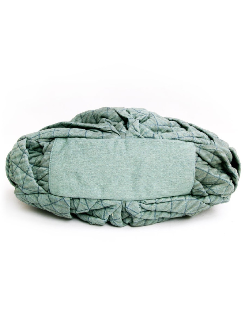 Sac besace CHANEL toile vert vieilli