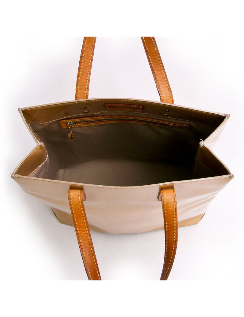 Sac LOUIS VUITTON toile monogram vernie crème