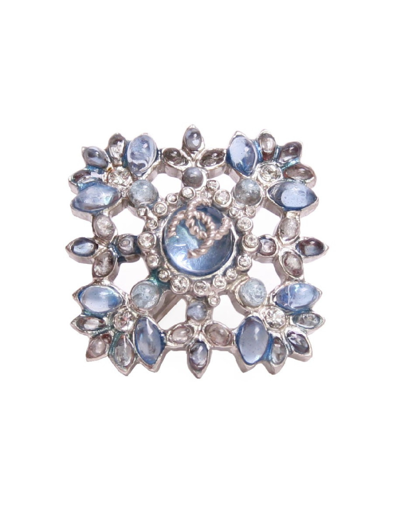 Bague CHANEL pâte de verre saphir