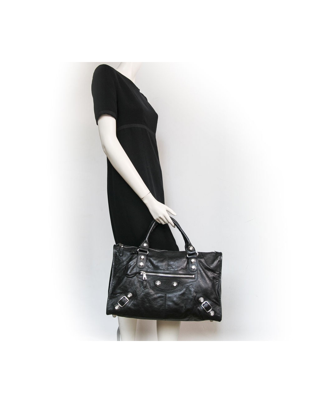 Sac BALANCIAGA  GM  noir bijouterie argent