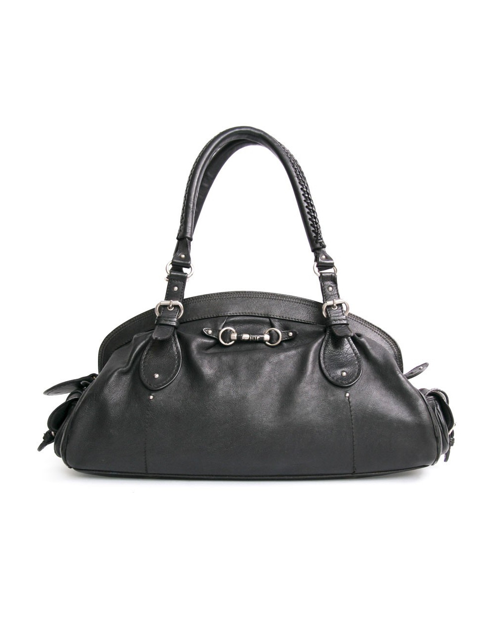 Sac DIOR en cuir vieilli noir