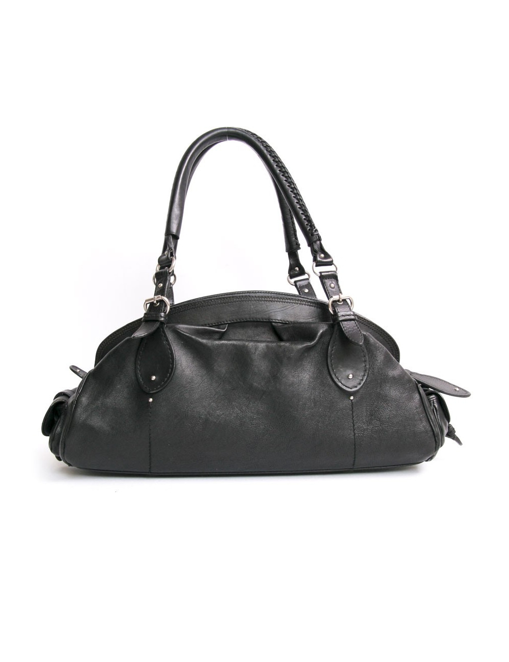 Sac DIOR en cuir vieilli noir