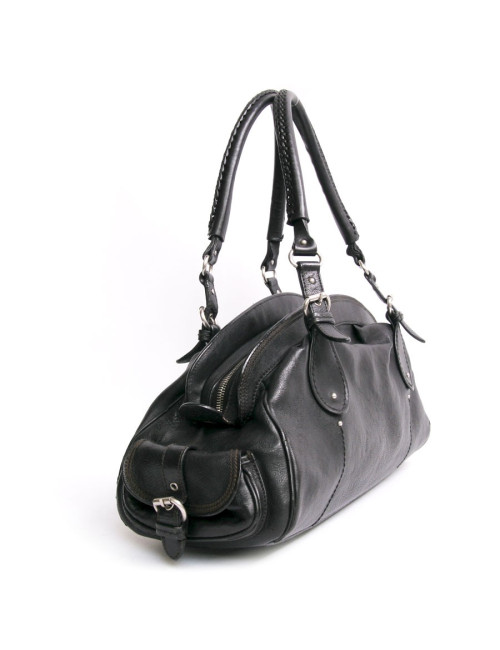Sac DIOR en cuir vieilli noir