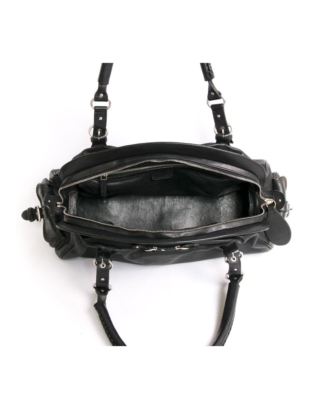 Sac DIOR en cuir vieilli noir