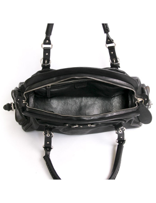 Sac DIOR en cuir vieilli noir