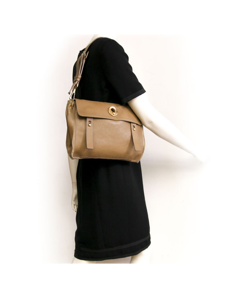 sac "muse" YVES SAINT LAURENT cuir grainé beige