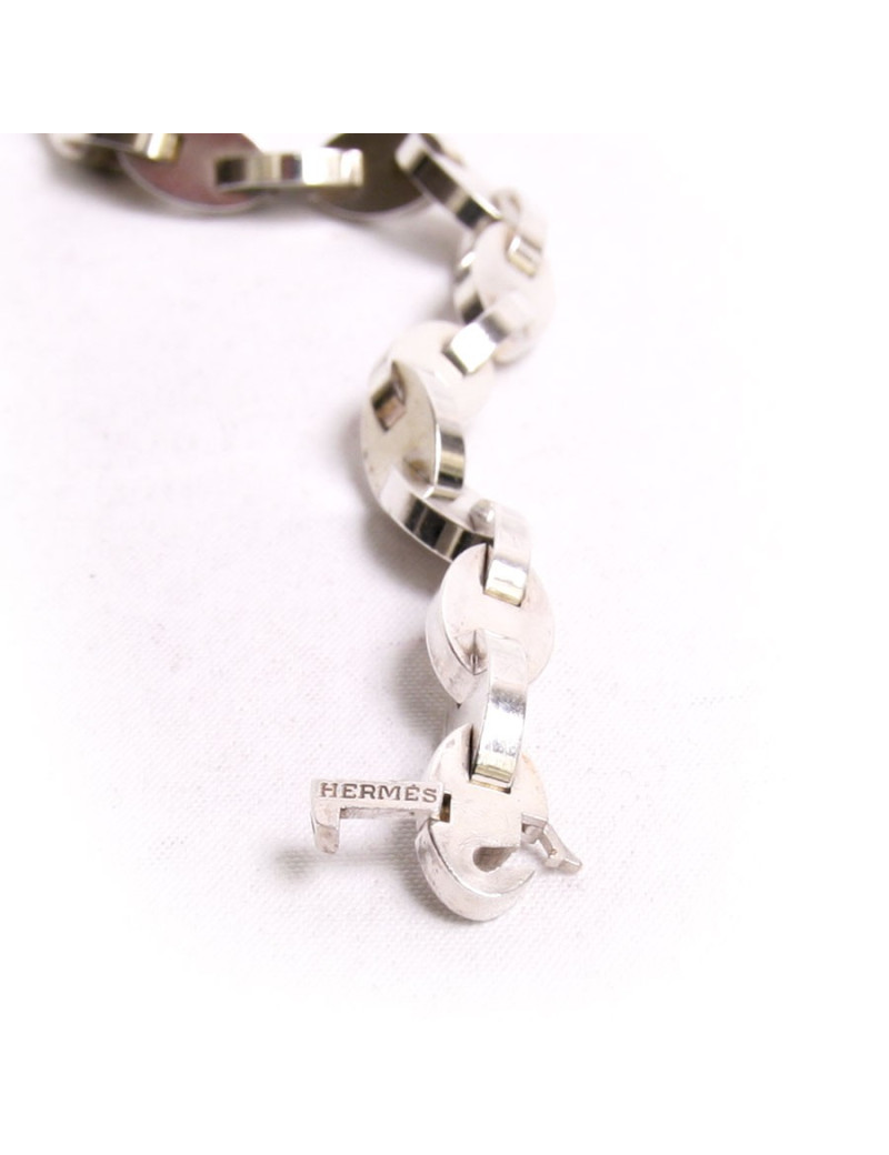 Sautoir HERMES chaîne d'ancre en argent massif