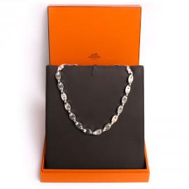 HERMES "coffee bean" necklace in sterling silver