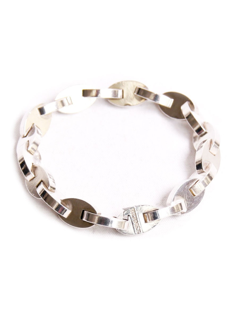 Bracelet HERMES chaîne d'ancre argent massif