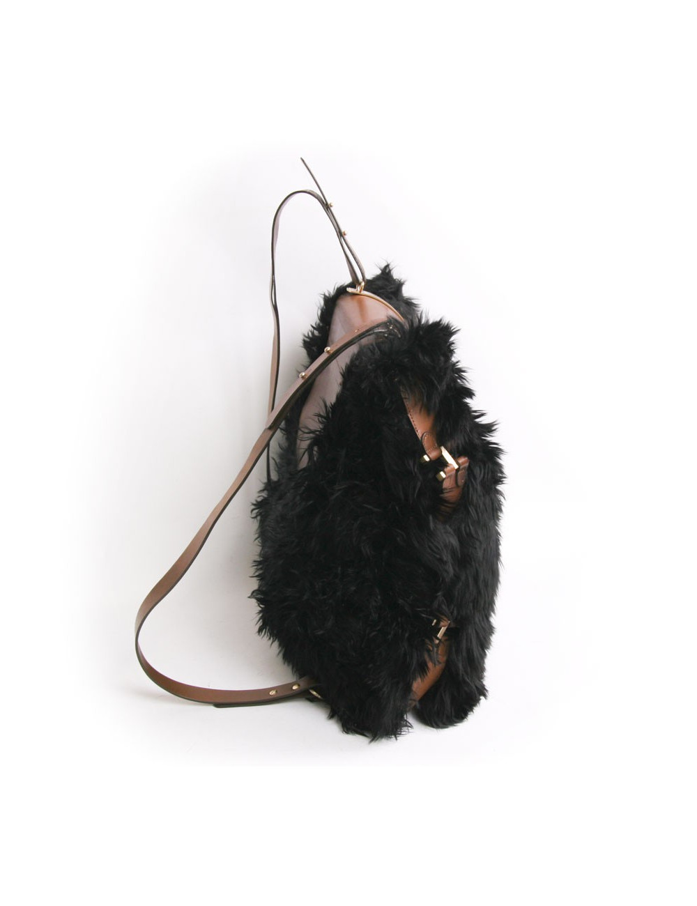 Sac à dos MARNI grand modèle fourrure noire