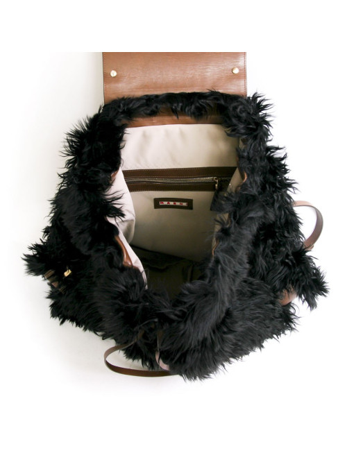 Sac à dos MARNI grand modèle fourrure noire