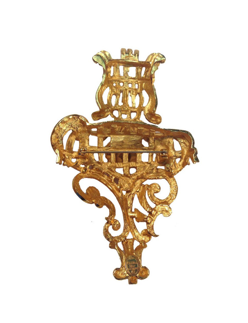 Grande broche DIOR couronne dorée