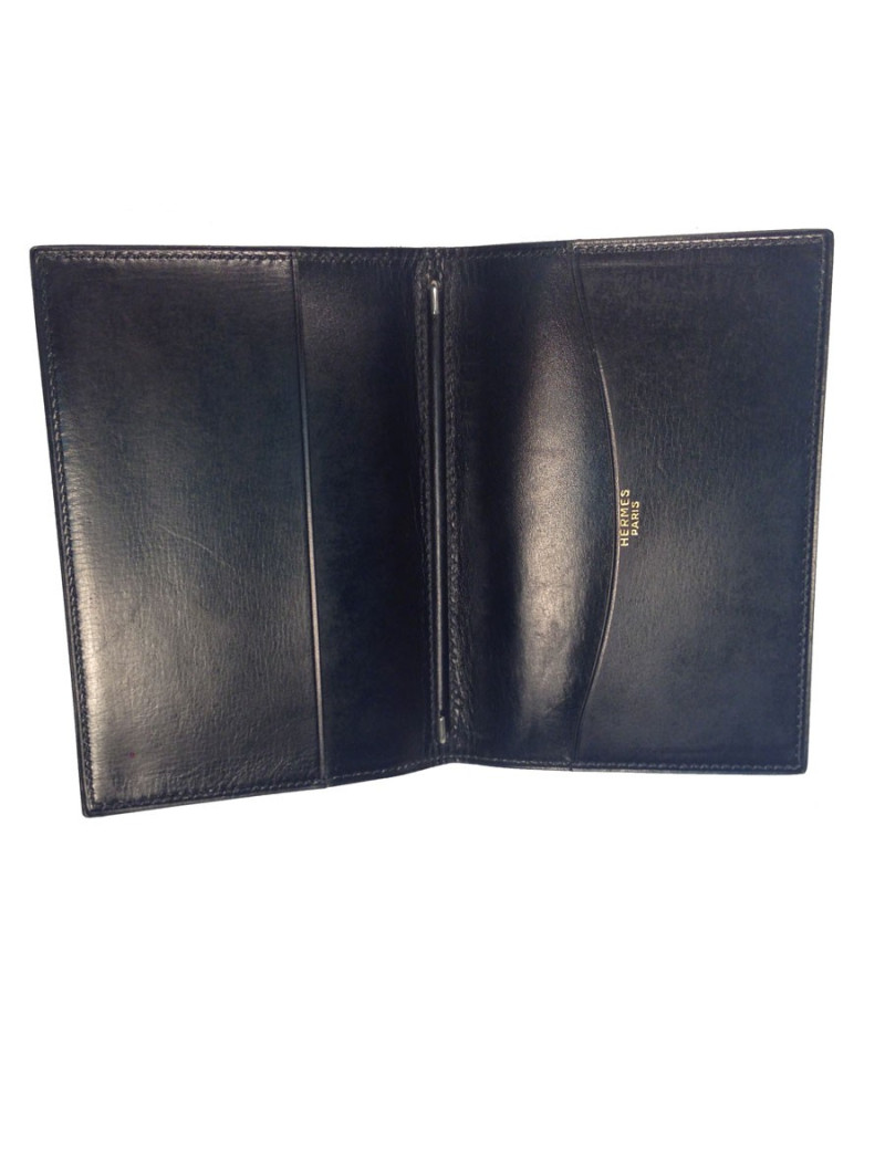 Protège- répertoire HERMES cuir box noir 