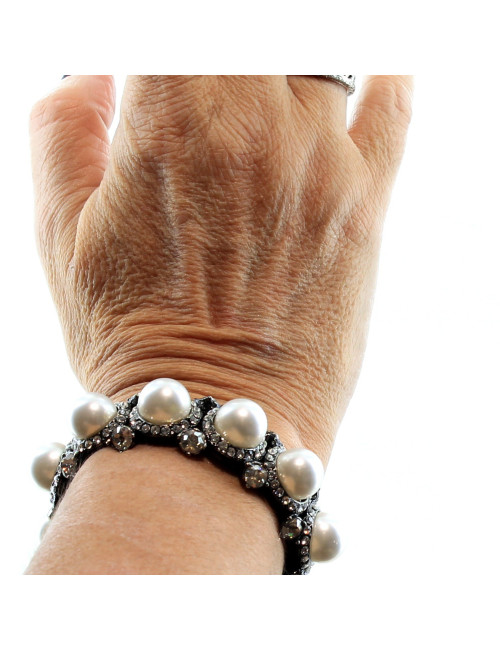 Bracelet LANVIN perles nacrées et brillants