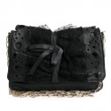 Red VALENTINO black leather pouch bag