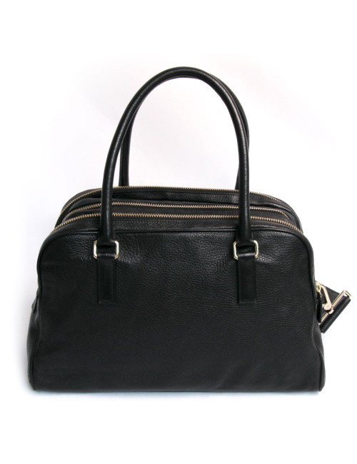 Sac et pochette JIL SANDER cuir grainé noir