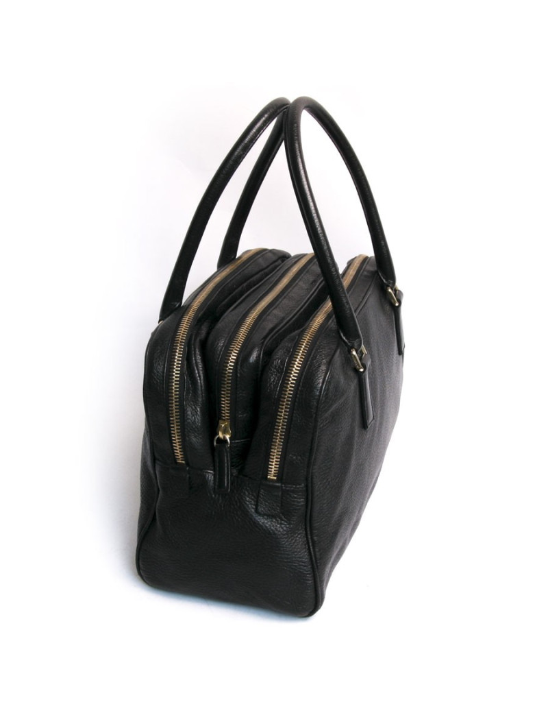 Sac et pochette JIL SANDER cuir grainé noir