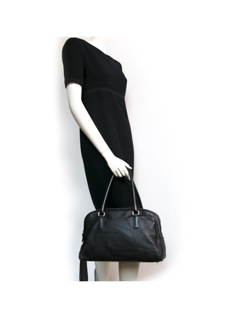 Sac et pochette JIL SANDER cuir grainé noir