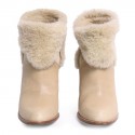 DIOR T39 Shearling boots and leather beige